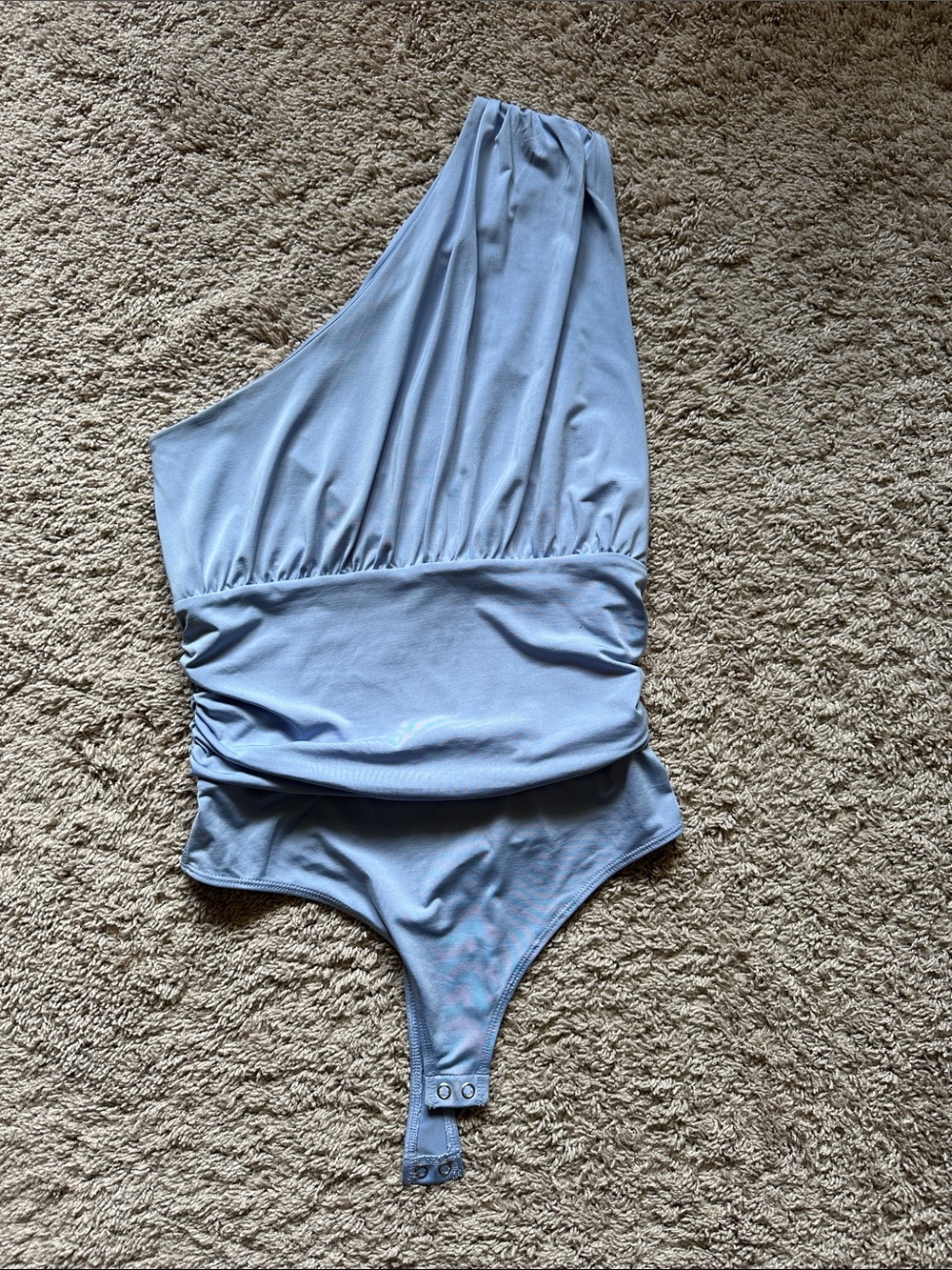 Express Light Blue One-Shoulder Bodysuit